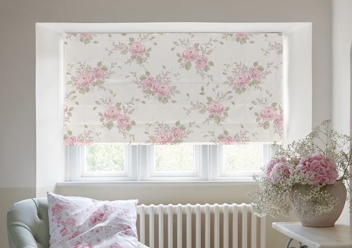Shabby Chic by Rachel Ashwell Belle Hydrangea, Powder Pink - Roman Blind - Image 3
